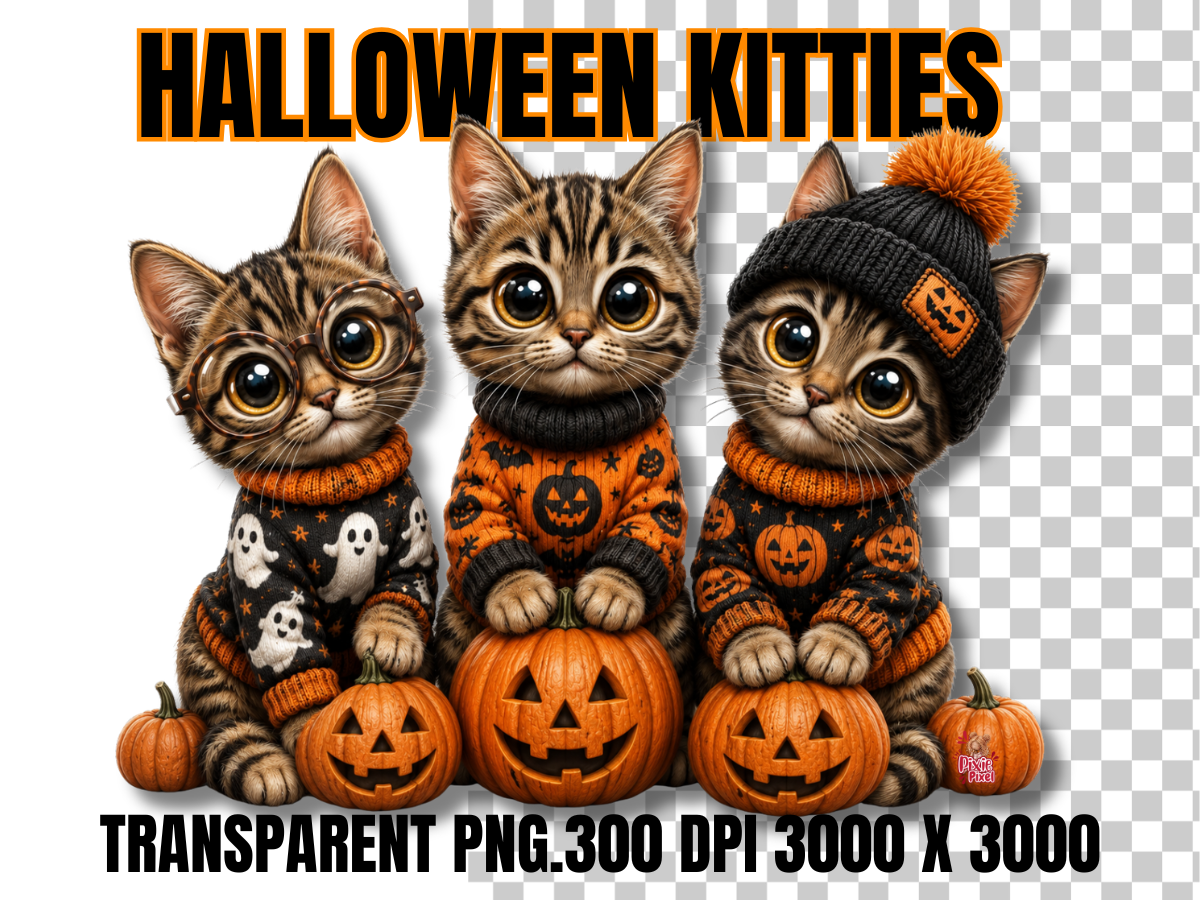 Mackerel Tabby Halloween Kitties