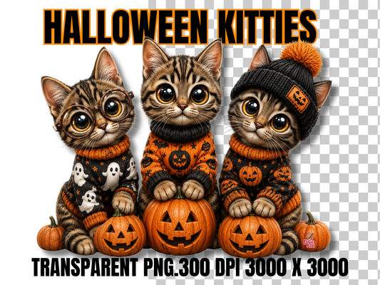 Mackerel Tabby Halloween Kitties