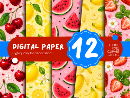 Fruit Digital Paper Bundle